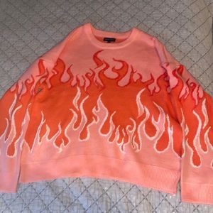 Aqua Blues Graphic oversized flame sweater originally purchased from Ross pink